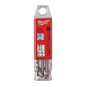 Set 10 burghie HSS Ground pentru metal cu două vârfuri MILWAUKEE Ø 3.3x12x49 mm - Img 2
