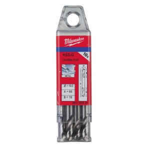 Set 10 burghie HSS Ground pentru metal cu două vârfuri MILWAUKEE Ø 6x19x66 mm - Img 2
