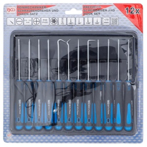 Set 12 piese BGS 8 surubelnite de precizie si 4 minicarlige cu forme diferite, tip BG-8833 - Img 3