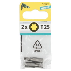 Set 2 biti pentru insurubat Wolfcraft 1212000, TX25, prindere E63, lungime 25 mm - Img 2