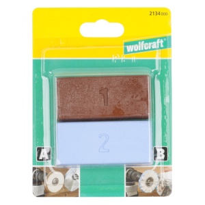 Set 2 paste de lustruit Wolfcraft 2134000, maro pentru prelustruire, albastru pentru lustruit - Img 6