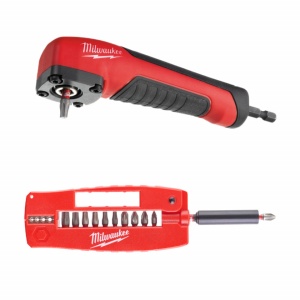 Set 23 piese Milwaukee dezizolator cabluri electrice, biti + adaptor la unghi de 90 grade