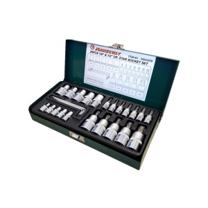 Set 25 piese chei tubulare Jonnesway 1/4",1/2" Torx T8-T60 și E-Torx E4-E18