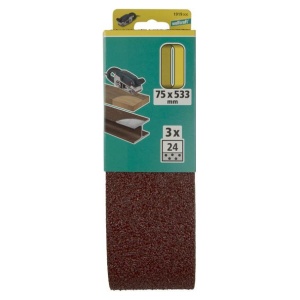 Set 3 benzi de slefuit Wolfcraft 1919000, pentru lemn si metale, Gr. A24 , 75x533 mm - Img 2