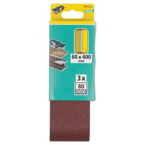 Set 3 benzi de slefuit Wolfcraft 1954000, pentru lemn si metale, Gr. A80, 60x400 mm - Img 3