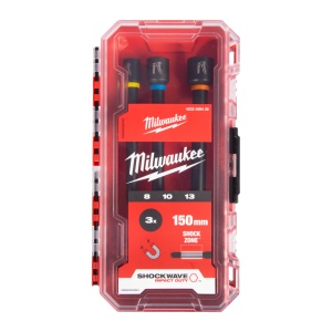 Set 3 chei tubulare magnetice cu coada Milwaukee 1/4"Hex, Shockwave Impact Duty™ - Img 3