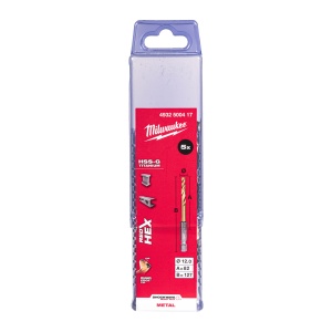 Set 5 burghie Milwaukee HSS-G TIN RED HEX, 12mm - Img 4