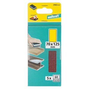 Set 5 foi abrazive Easy fix Wolfcraft 2960000, granulatie 60, 70x125 mm, lemn, metal, plastic - Img 2
