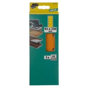 Set 5 foi abrazive Wolfcraft 1972000, pentru lemn si metale, Gr. A80, 93x230 mm - Img 2