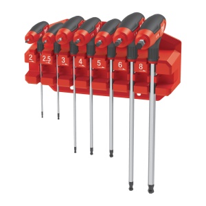 Set 7 chei cu mâner MILWAUKEE în T, Hex cu suport 2-8 mm - Img 2