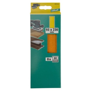Set 8 foi abrazive Wolfcraft 2053000, pentru lemn si metale, Gr. A80, 93x230 mm - Img 2