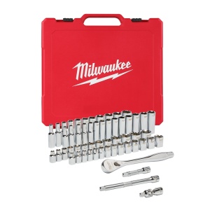 Set antrenor cu clichet ⅜″ Milwaukee + set chei tubulare metric și imperial 6-19 mm si 1/4"-5/16" (56buc ) - Img 11