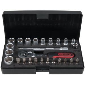 Set chei tubulare 1/4" KS TOOLS, 26 de piese - Img 3
