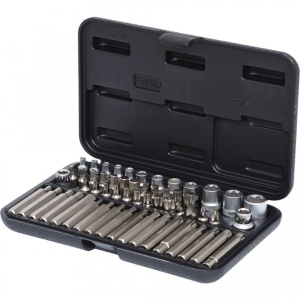 Set chei tubulare si biti, KS TOOLS, 1/4"+3/8"+1/2", 57 de piese