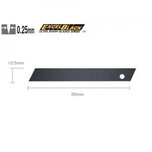 Set FWB-10 - lame japoneze negre foarte ascutite, de 12,5 mm, 10 bucati, Olfa - Img 1
