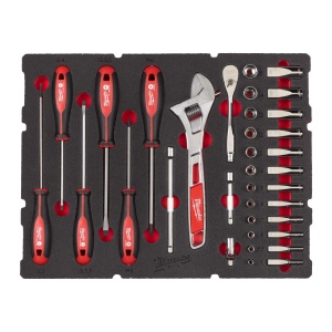 SET INSERȚIE SPUMĂ PACKOUT™ ANTRENOR CU CLICHET ¼″, CHEI TUBULARE, ȘURUBELNIȚE ȘI CHEI (35 BUC.) - Img 3