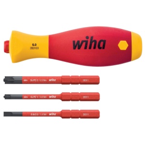 Set maner SoftFinish cu trei biti, izolati 1000 V, WIHA, 4 piese - Img 1