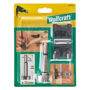 Set pentru realizarea gaurilor pentru balamale Wolfcraft 8728000, 35X90 mm, tija cilindrica 10 mm - Img 4