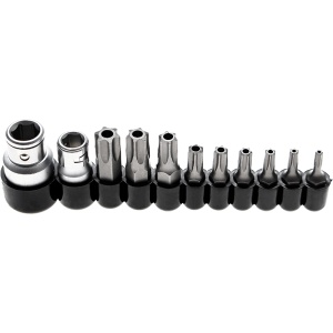 Set varfuri BGS Torx cu gaura 11 piese + 2 adaptoare