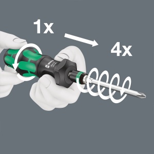 Set Wera Kraftform Kompakt Turbo 1 husa transport 19 piese 195 x 133 x 75 mm 05057482001 - Img 2