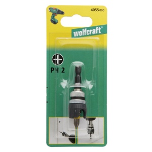 Suport bit Wolfcraft 4055000, cu limitator de adancime, bit Phillips 2, L = 65 mm - Img 4