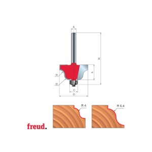 38- Freza profilata sinusoidal, cu tesire sus, cu rulment copier inferior, placata CMS, Z=2, cu coada, DIM 27 - 38-10008P