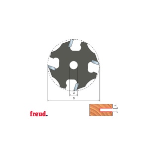 58- Freza uluc placata CMS pentru arbore Z=4, d 8, h 3, D 50.8 - 58-11408P