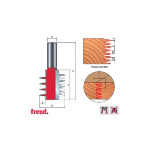 99- Freza profilata pentru imbinari in dinti, placata CMS, Z=2, cu coada, D 35 - 99-03712P