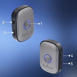 Adaptor Bluetooth 5.3 Tellur, receiver audio cu port AUX 3.5 mm, gri - Img 9