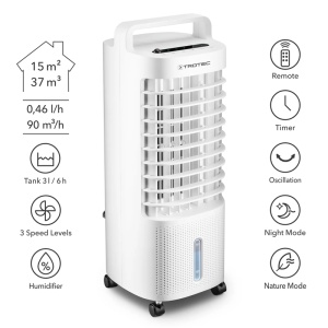 Aircooler - Racitor de aer portabil, umidificator, Trotec, tip PAE11, alb, 45 W, 90m³/h, 3 viteze - Img 3