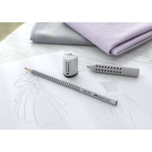 Ascuțitoare plastic simplă cu container mini grip 2001 gri Faber-Castell - Img 3