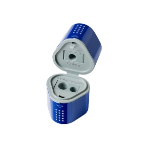 Ascuțitoare plastic triplă cu container grip 2001 roșie/albastră Faber-Castell - Img 7