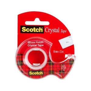 Bandă adezivă 19 mm x 7,5 m cu dispenser 3M Scotch Crystal
