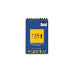 Bloc desen 1264 Schizzi, A5, 90gr, 60 file, cu spirală pe lățime Fabriano - Img 1