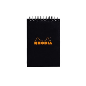 Blocnotes A6, spirală, 80 file, Rhodia Classic, black