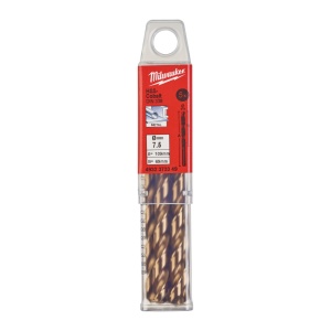 Burghie RED COBALT pentru metal - DIN 338 Milwaukee Ø 7.5x69x109 mm - set 5 buc - Img 2