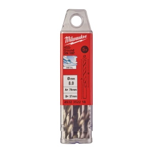 Burghie scurte MILWAUKEE HSS Ground pentru metal - DIN 1897 Ø 8x37x79 mm - set 5 buc - Img 2