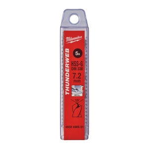 Burghiu metal MILWAUKEE THUNDERWEB - DIN 338 Ø 7.2x69x109 mm - set 5 buc - Img 2