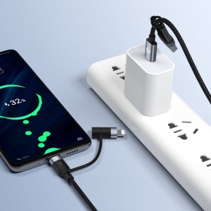 Cablu 4in1 Tellur USB/Type-C to Type-C (PD65W)/Lightning (PD20W), 1m, negru - Img 5