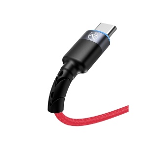 Cablu Tellur Type-C cu LED, 3A, nailon, 1.2m, roșu - Img 3