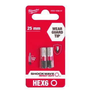 Cap surubelnita Hexagon (HEX) Milwaukee SHOCKWAVE (Tip: Hex 6 mm) - set 2 buc - Img 2
