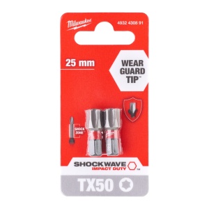 Cap surubelnita Torx (TX) Milwaukee SHOCKWAVE (Lungime totală (mm): 25, Tip: TX 50) 2 buc - Img 2