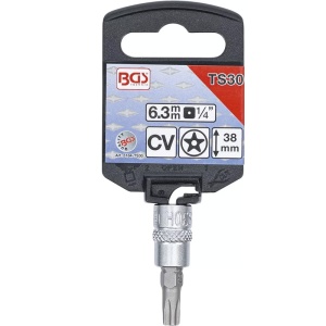 Capat cheie tubulara BGS 1/4" cu varf TorxPlus cu gaura 5 colturi, TS30 - Img 2