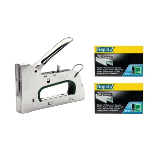 Capsator tacker Rapid PRO R34E kit, ajustare forta capsare in 3 trepte, capse 140 6-14 mm, include capse 140 8 (2000buc cutie) si capse 140 10 (2000buc cutie), 5 ani garantie, fabricat in Suedia 50013 - Img 3