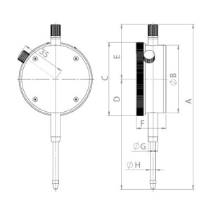 Ceas Comparator 0-30 / 0.01 mm diametru 60 mm - Kinex - Img 2