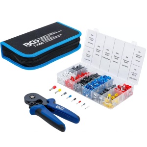 Clește de sertizat ferule BGS 71000, pentru papuci tubulari 0.25 - 10 mm², cu set 1200 ferule 0.5 - 10 mm² - Img 1