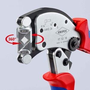 Cleste de sertizat ferule cu autoreglaj, KNIPEX, 0.14 - 16 mm², 200 mm - Img 6