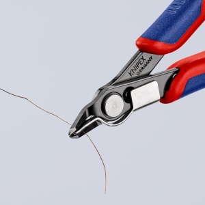Cleste electronica, tais fara fateta, cu clema, cap ingust, KNIPEX, 125 mm - Img 4