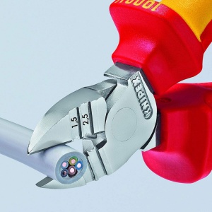 Cleste sfic pentru dezizolat, izolat la 1000 V, cromat, KNIPEX, 160 mm - Img 3