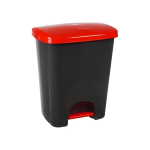 Coș de gunoi reciclare selectivă cu pedală 25 L corp gri capac color